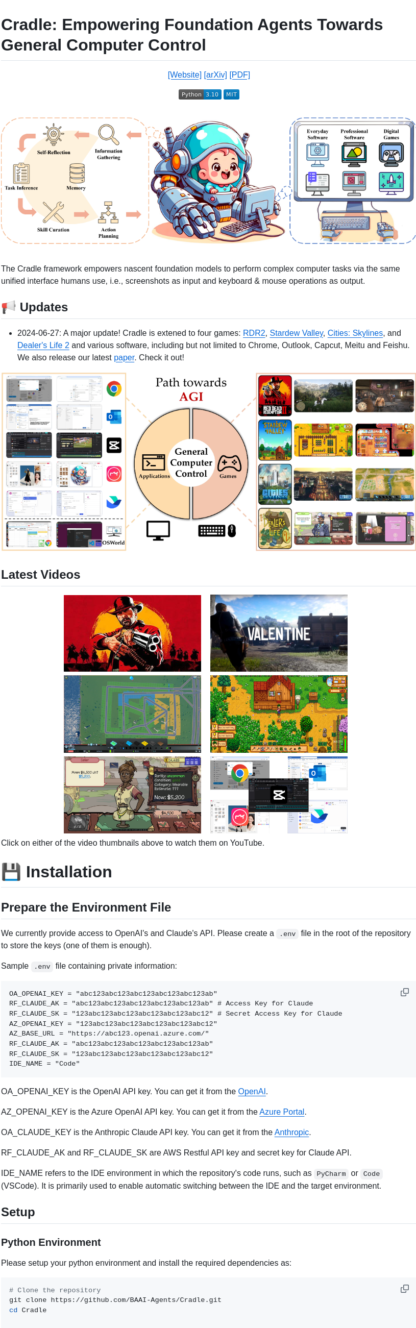 Baai Agents Cradle screenshot