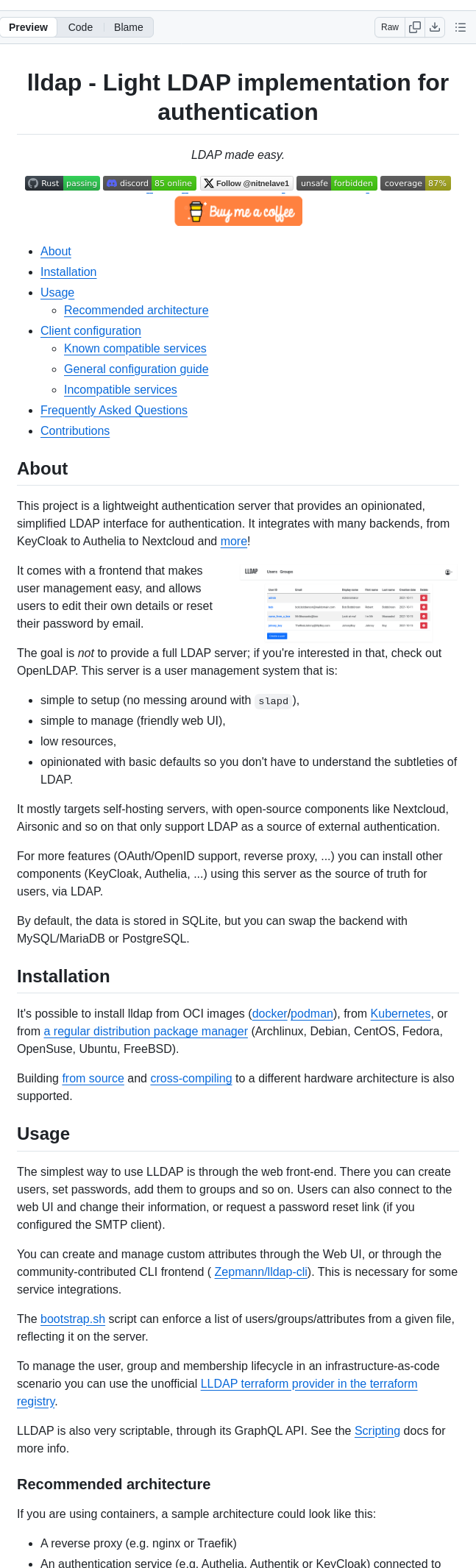 Lldap Lldap screenshot