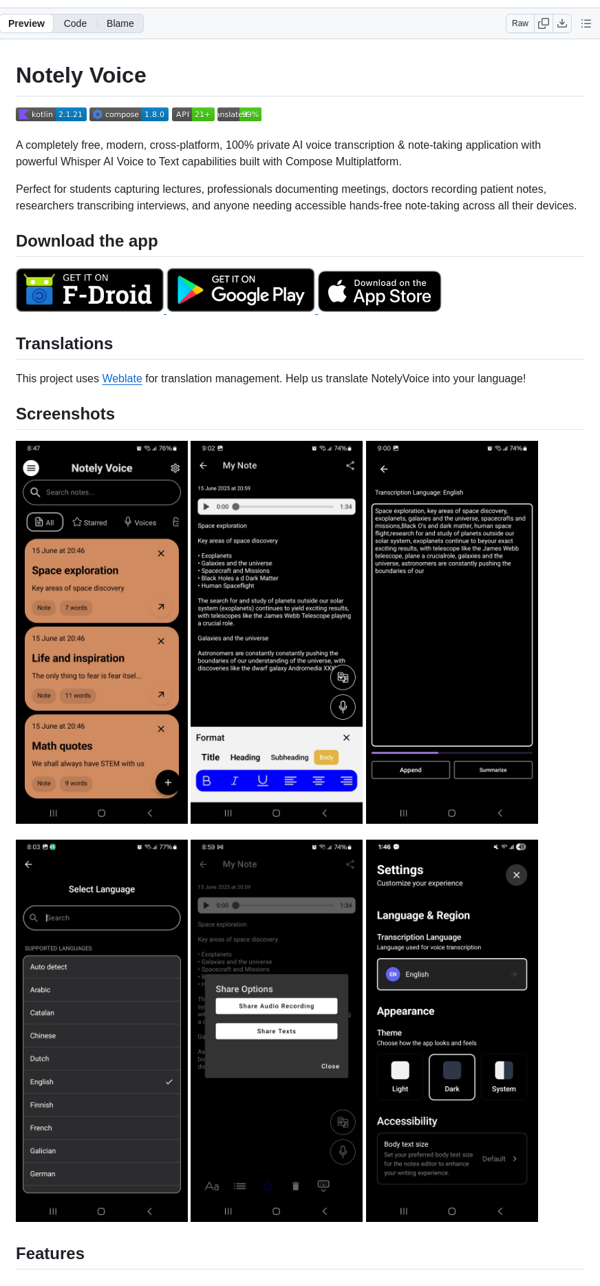 Tosinonikute Notelyvoice screenshot
