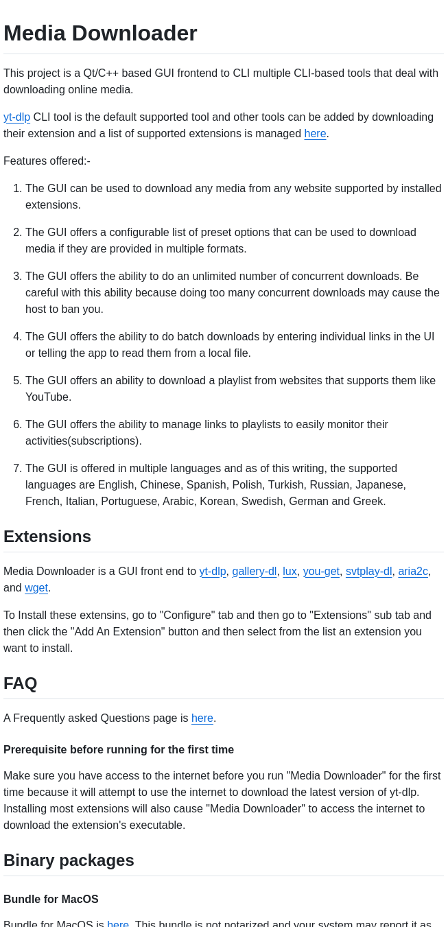 Mhogomchungu Media Downloader screenshot