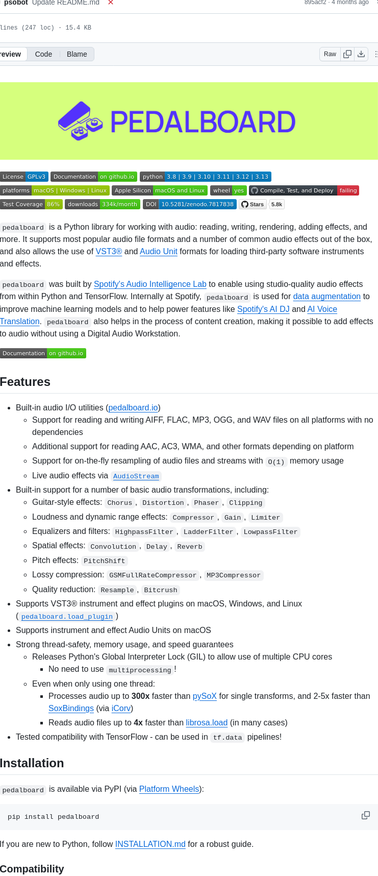 Spotify Pedalboard screenshot