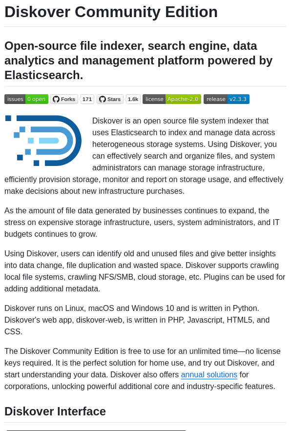 Diskoverdata Diskover Community screenshot