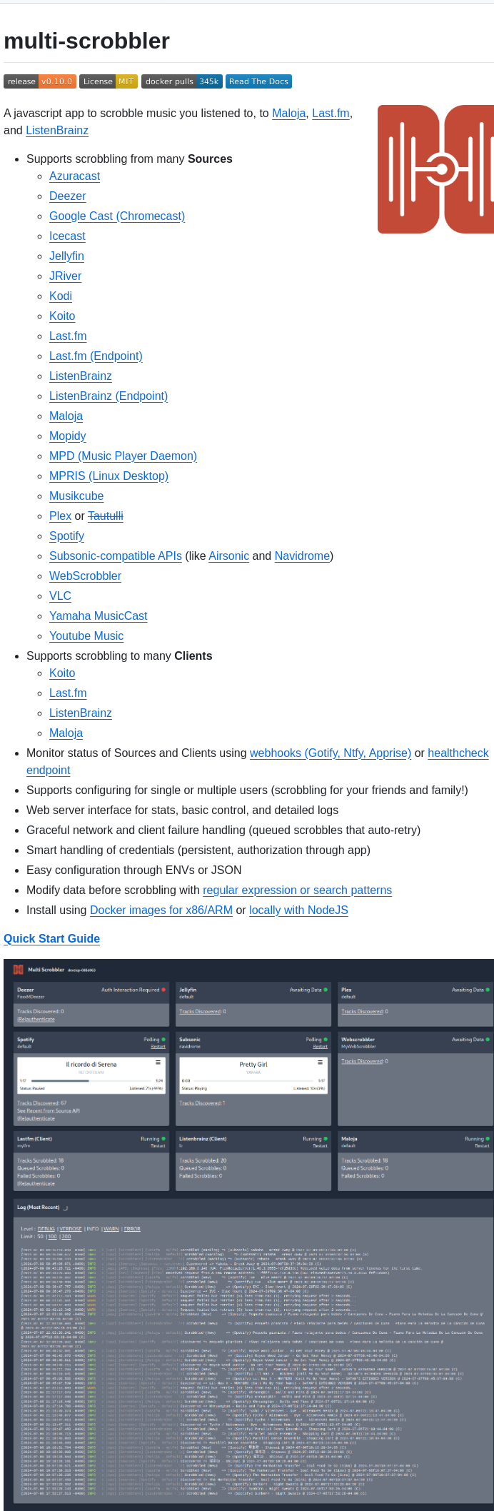 Foxxmd Multi Scrobbler screenshot