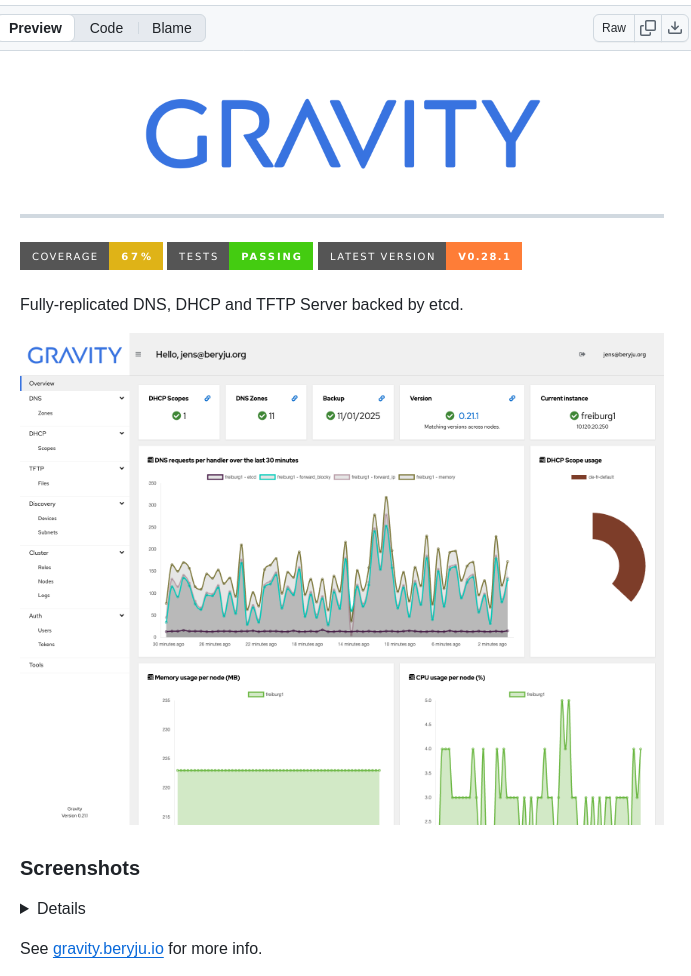 Beryju Gravity screenshot