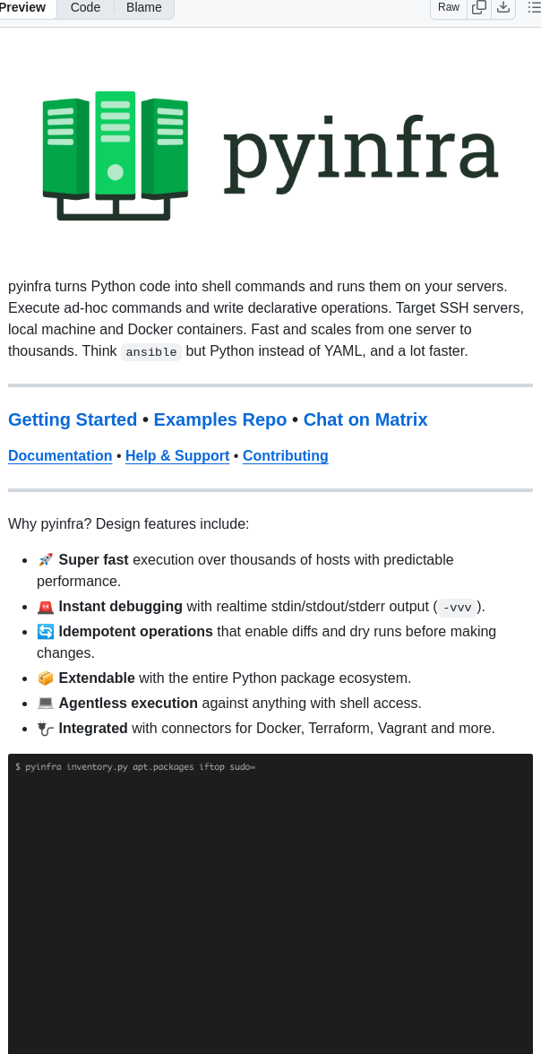 Pyinfra Dev Pyinfra screenshot