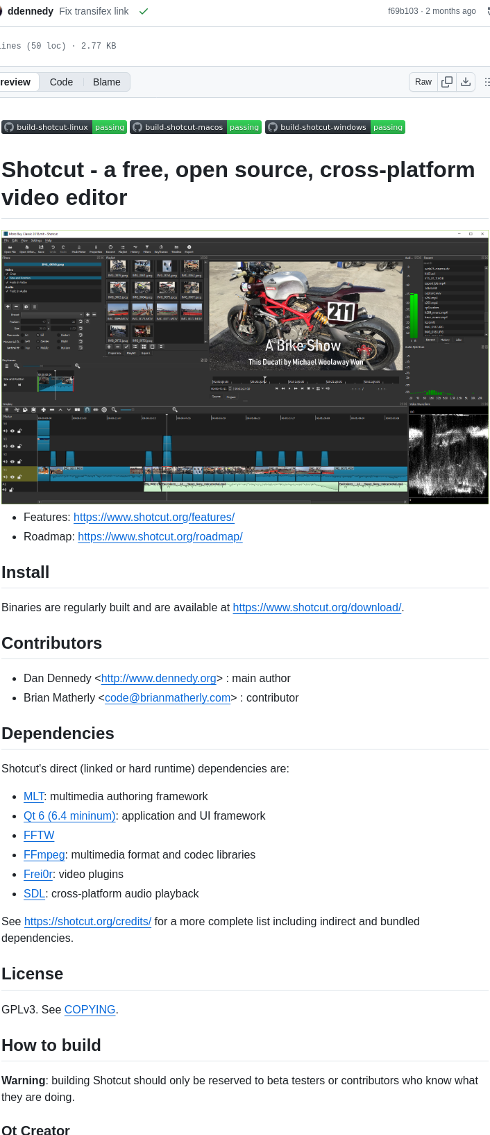 Mltframework Shotcut screenshot