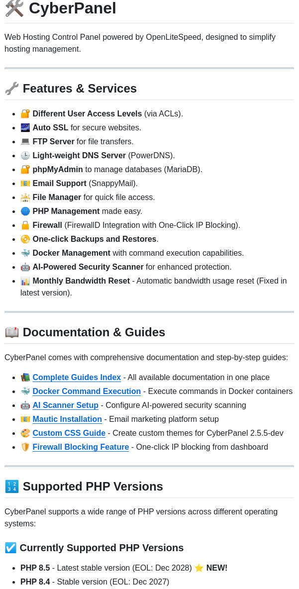 Usmannasir Cyberpanel screenshot