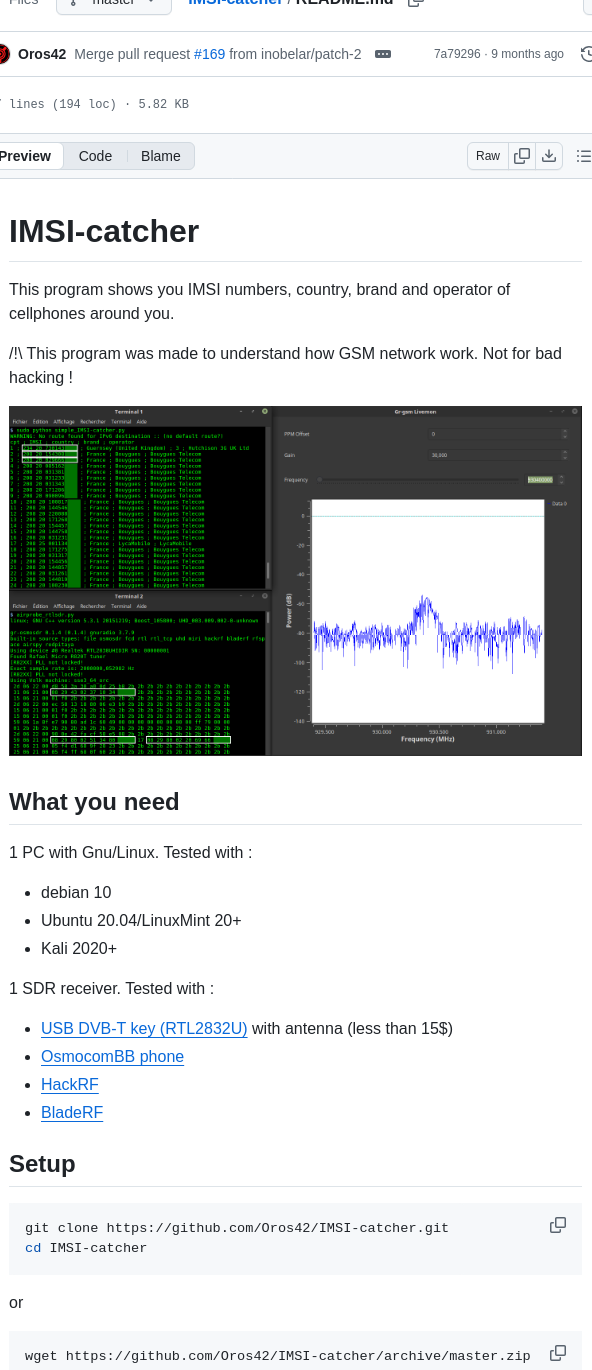 Oros42 Imsi Catcher screenshot