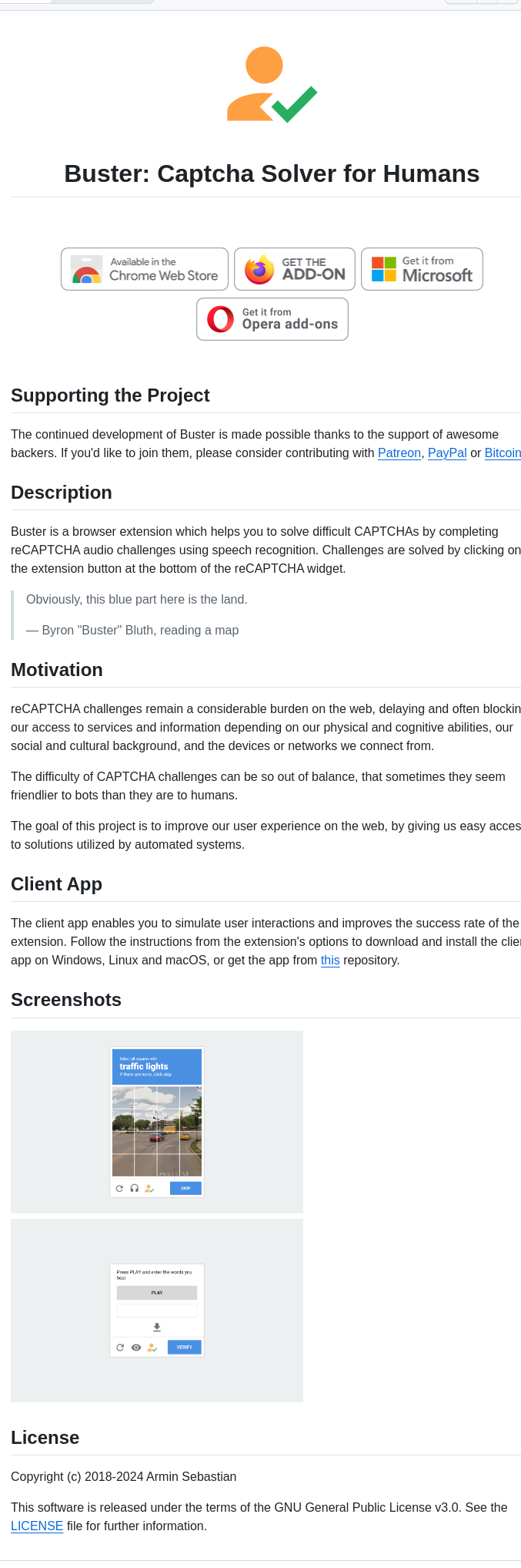 Dessant Buster screenshot