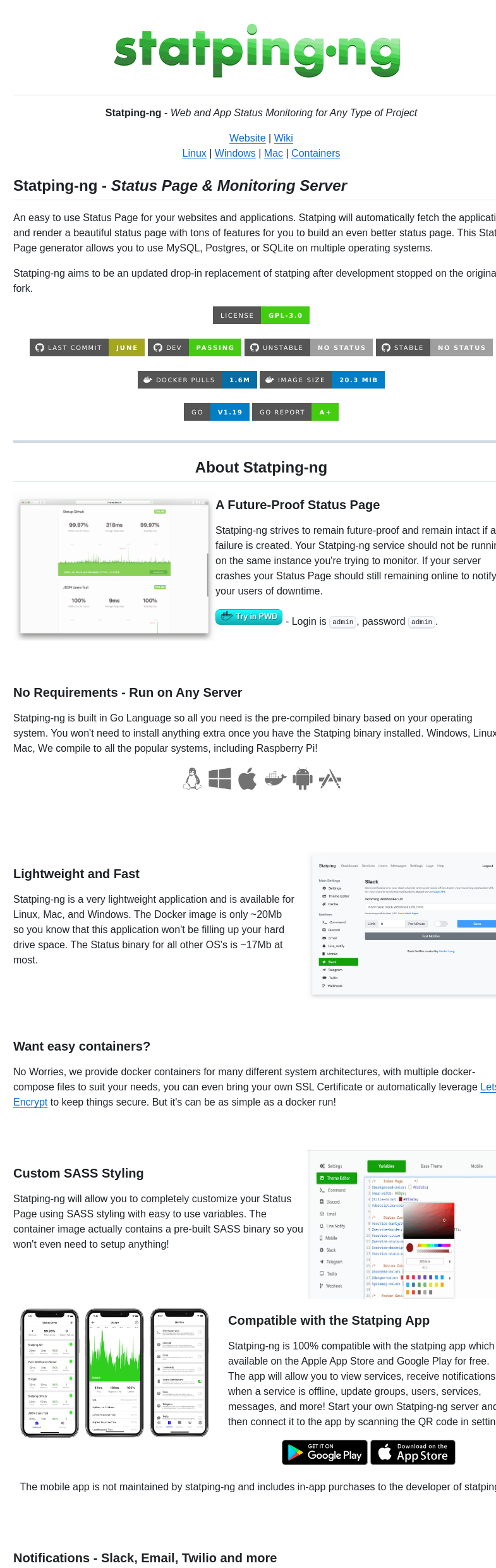 Statping Ng Statping Ng screenshot