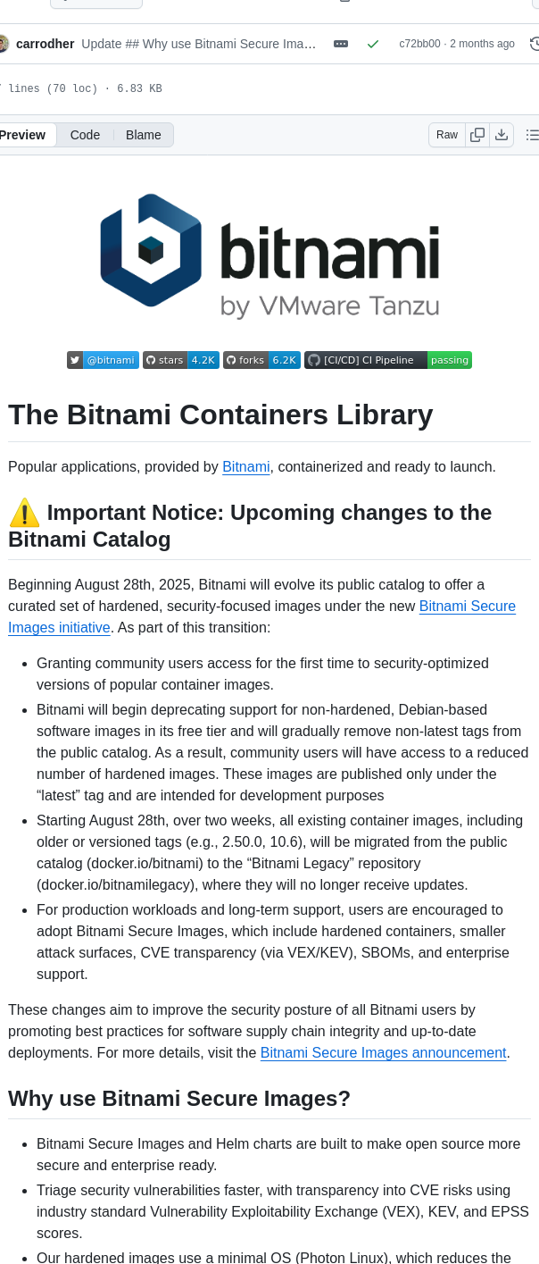 Bitnami Containers screenshot