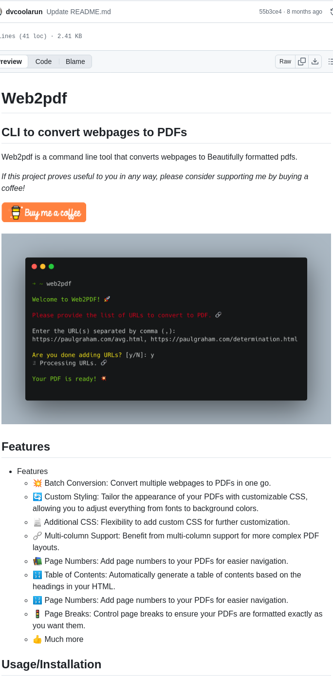 Dvcoolarun Web2pdf screenshot