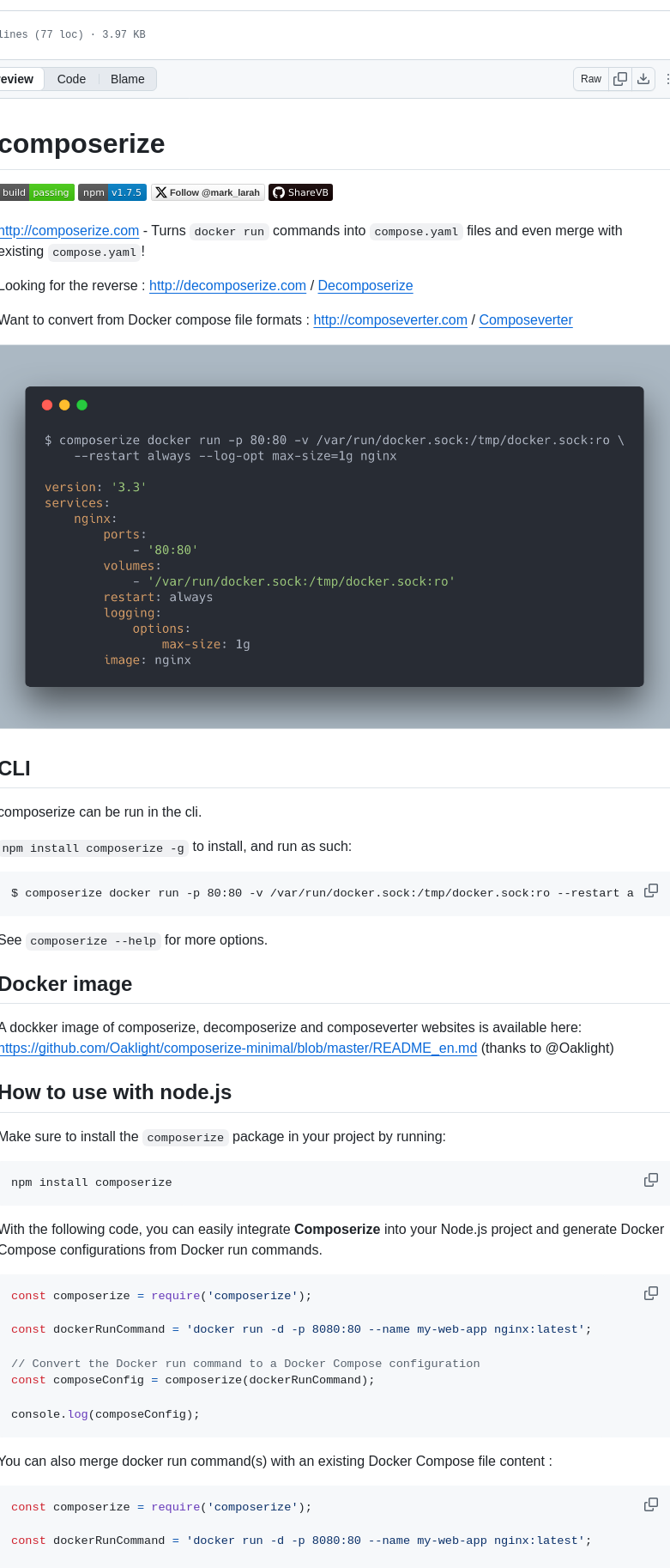 Composerize Composerize screenshot