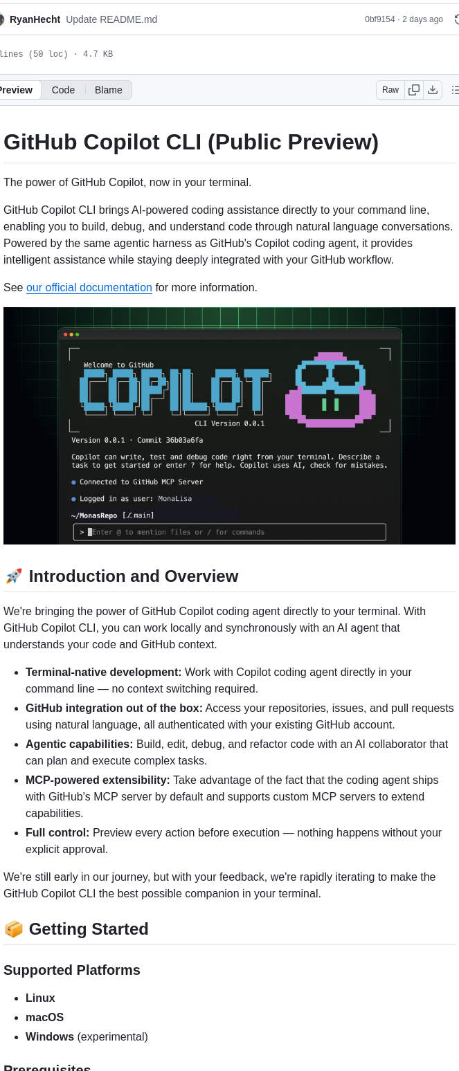 Github Copilot Cli screenshot