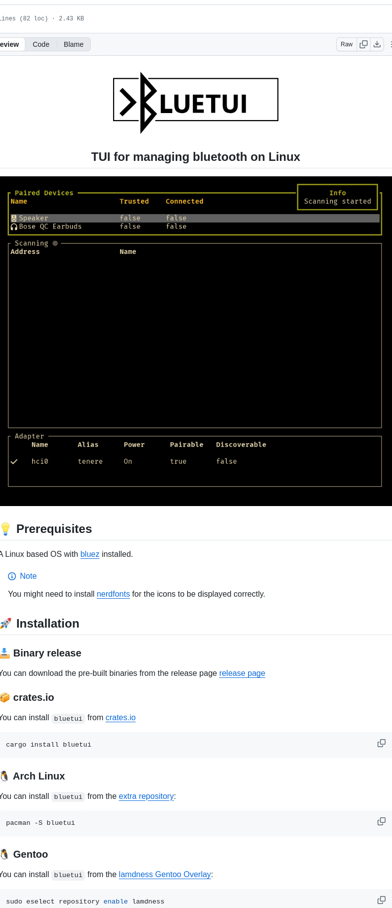 Pythops Bluetui screenshot