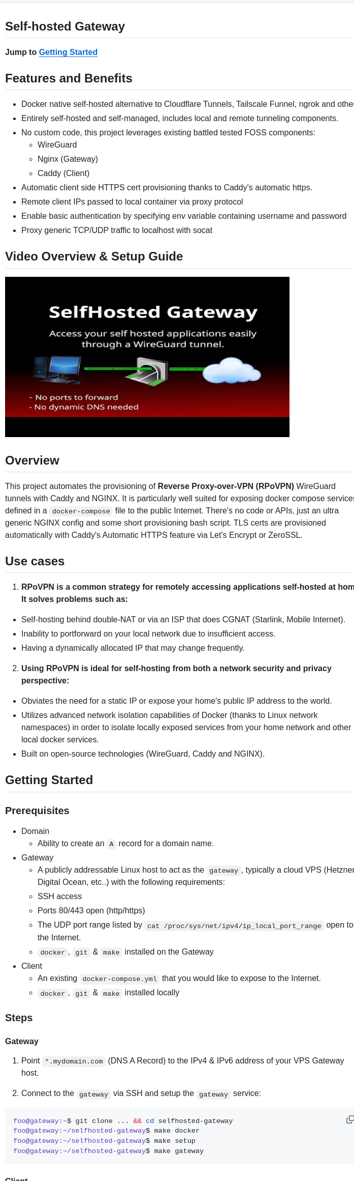 Hintjen Selfhosted Gateway screenshot