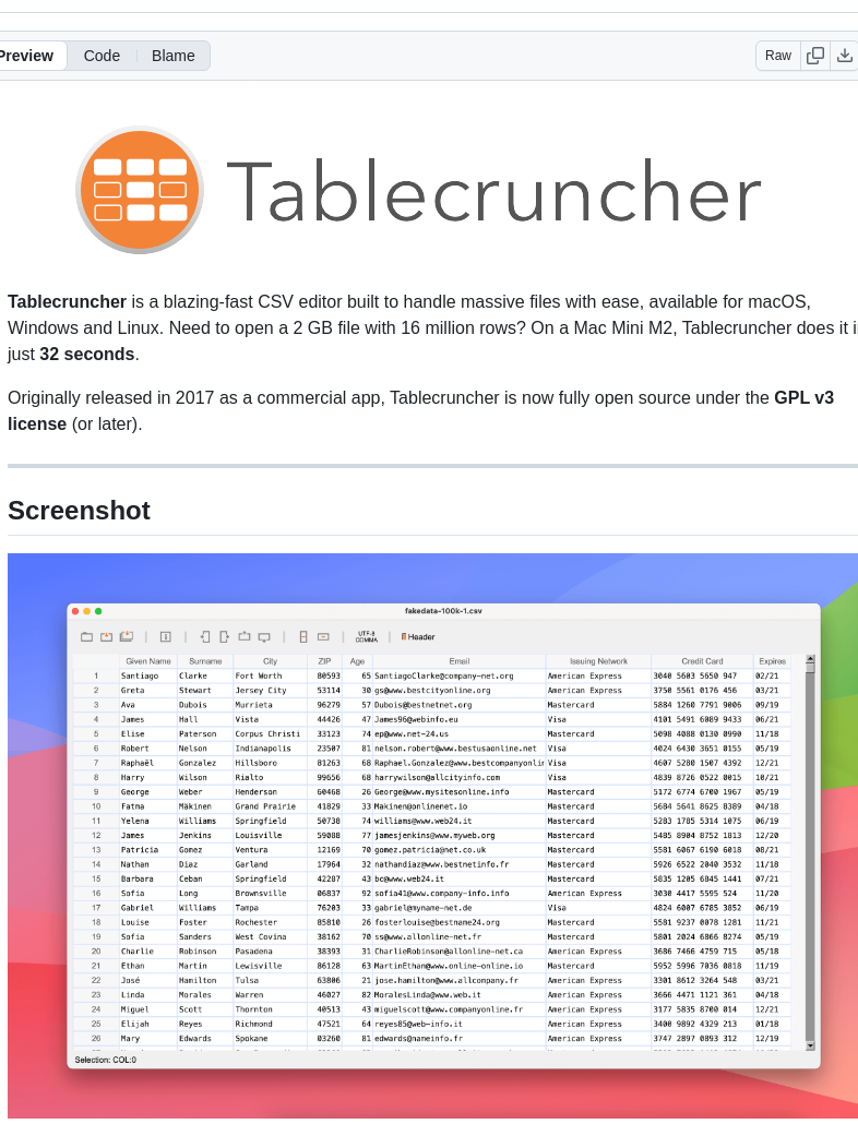 Tablecruncher Tablecruncher screenshot