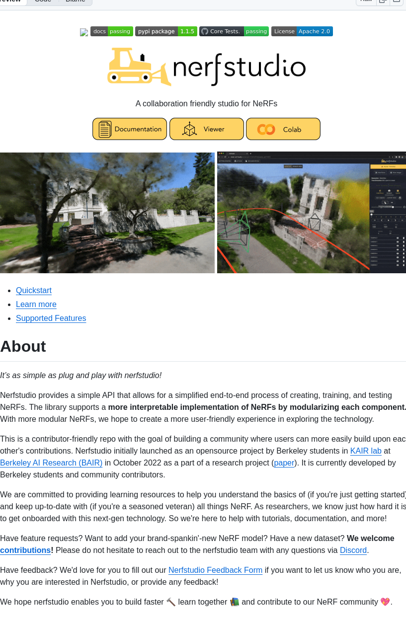 Nerfstudio Project Nerfstudio screenshot