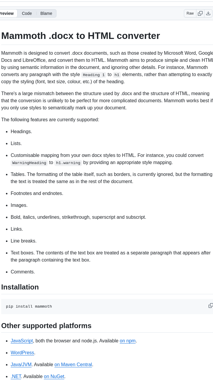 Mwilliamson Python Mammoth screenshot