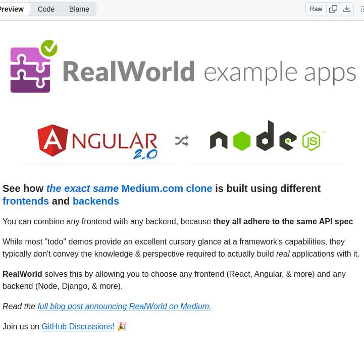 Gothinkster Realworld screenshot