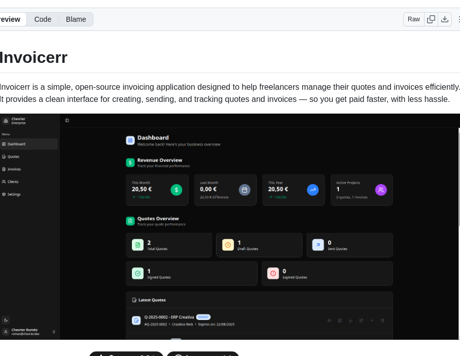 Impre Visible Invoicerr screenshot