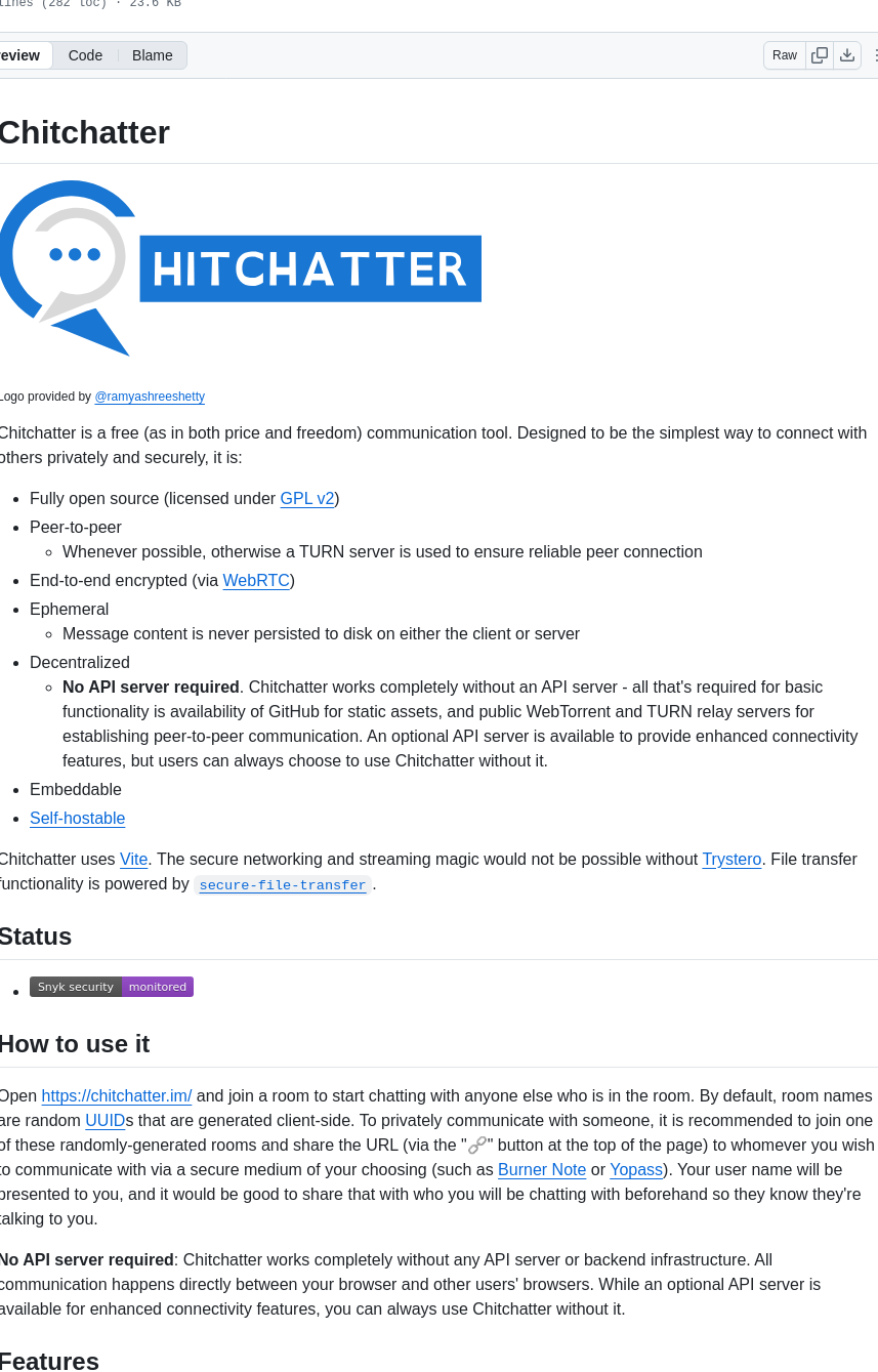 Jeremyckahn Chitchatter screenshot