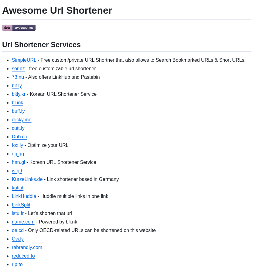 738 Awesome Url Shortener screenshot
