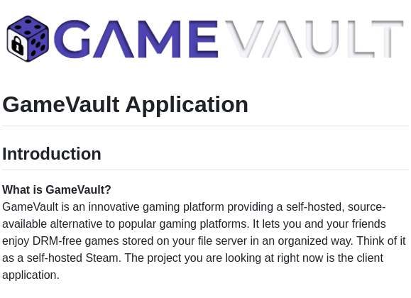 Phalcode Gamevault App screenshot