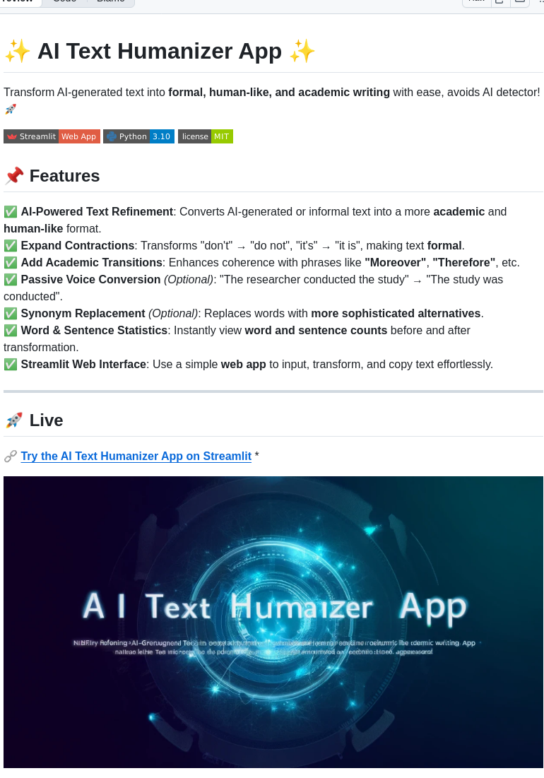Dadananjesha Ai Text Humanizer App screenshot