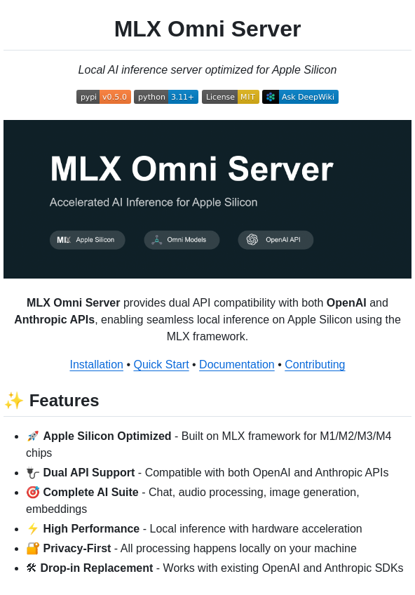 Madroidmaq Mlx Omni Server screenshot