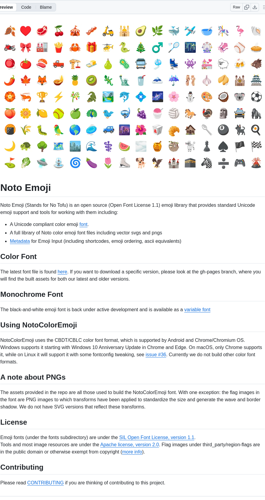 Googlefonts Noto Emoji screenshot