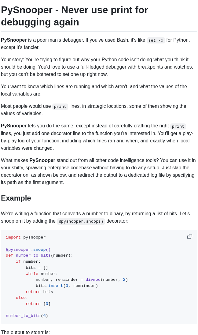 Cool Rr Pysnooper screenshot