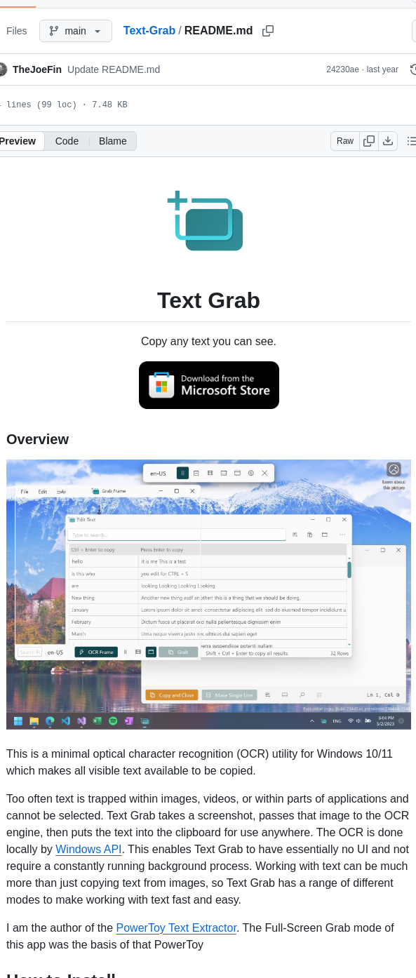 Thejoefin Text Grab screenshot