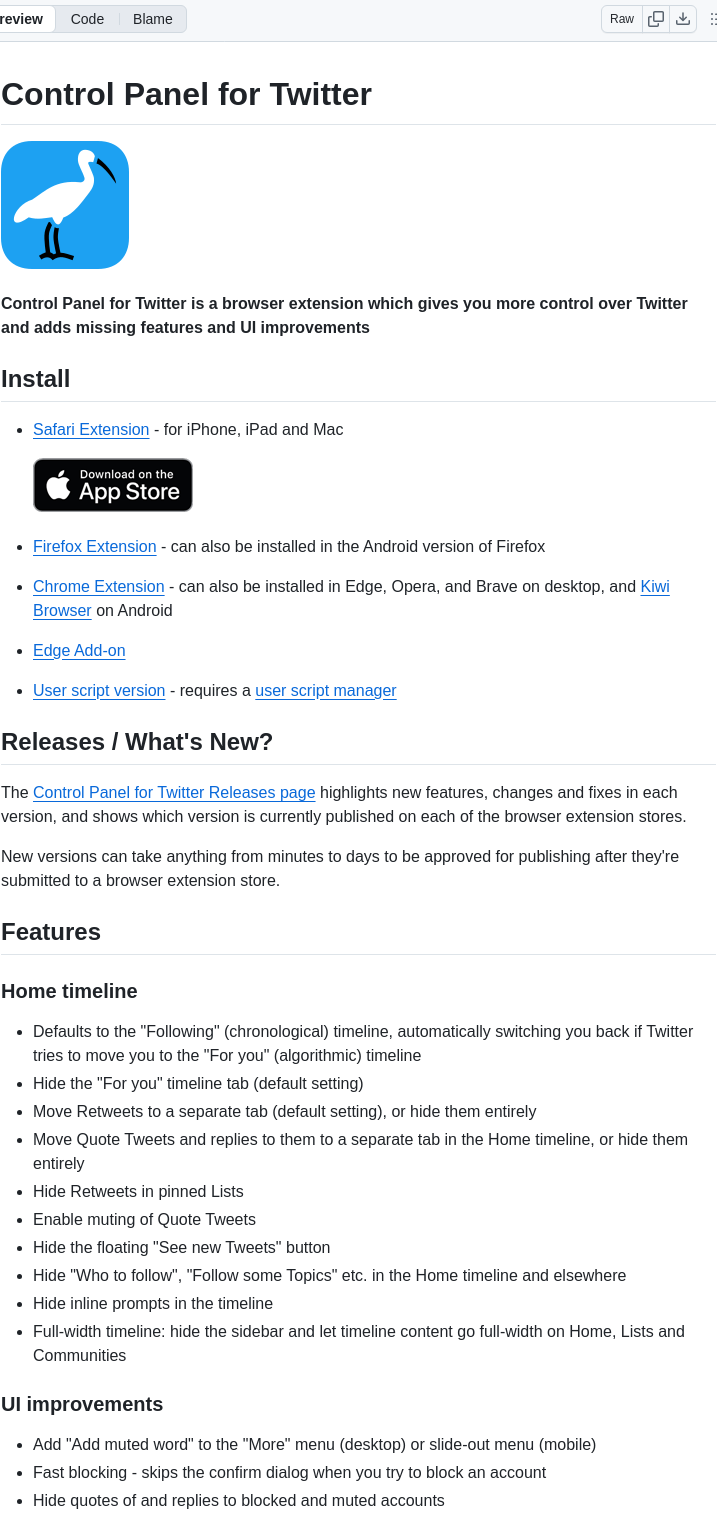 Insin Control Panel For Twitter screenshot