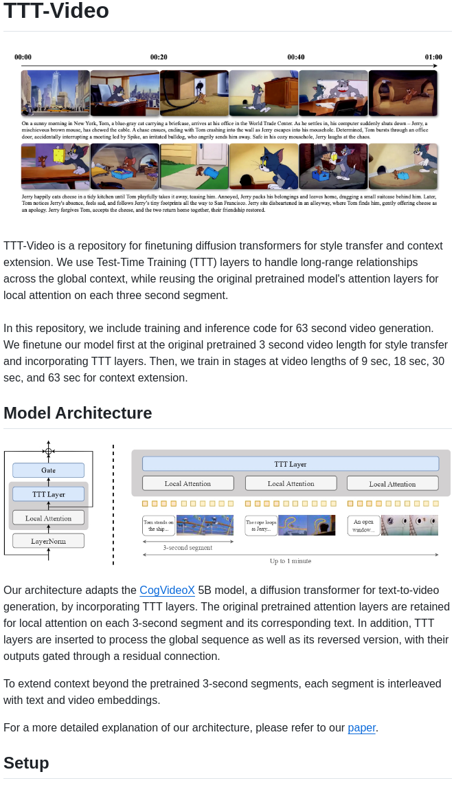Test Time Training Ttt Video Dit screenshot