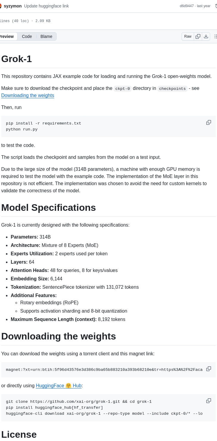 Xai Org Grok 1 screenshot