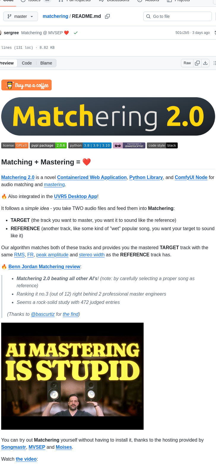 Sergree Matchering screenshot