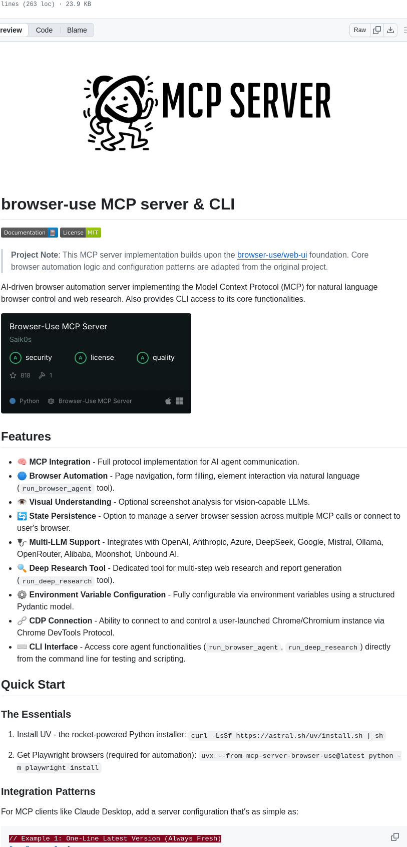Saik0s Mcp Browser Use screenshot