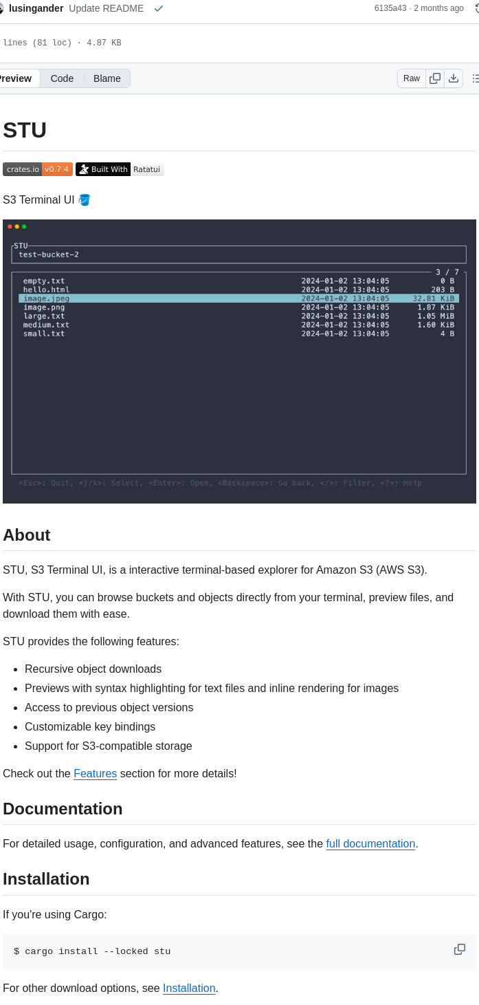 Lusingander Stu screenshot