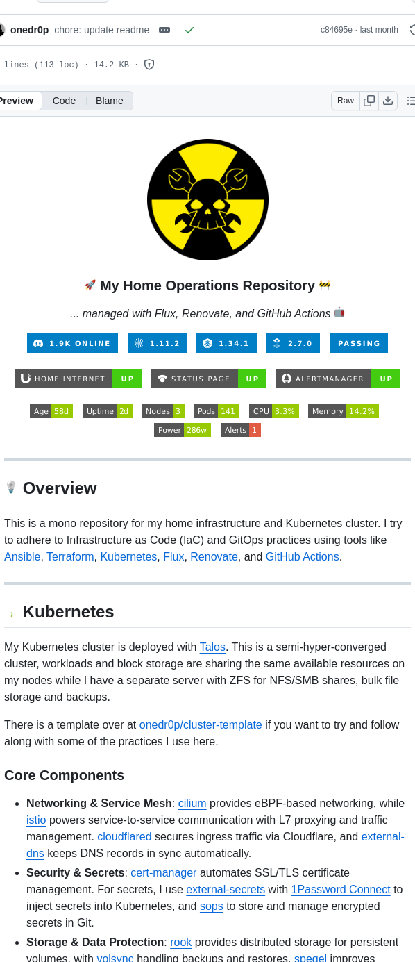 Onedr0p Home Ops screenshot