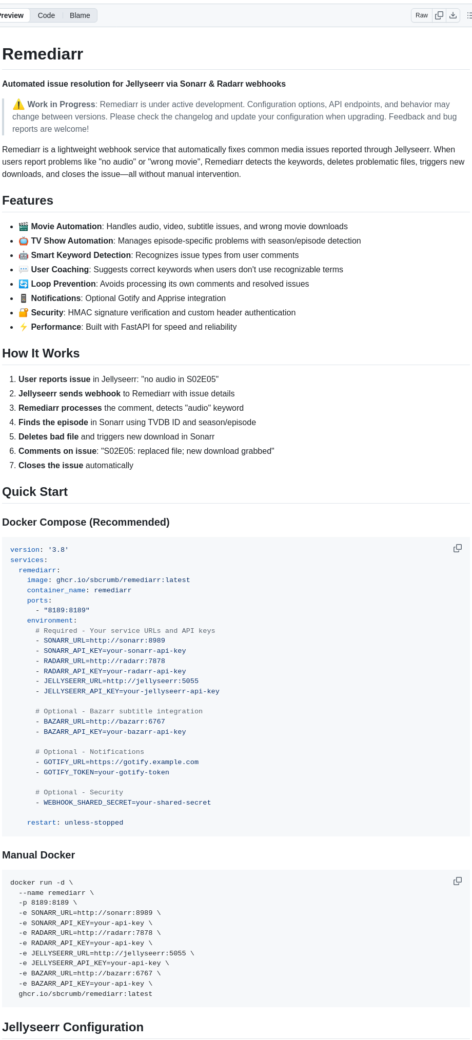 Sbcrumb Remediarr screenshot