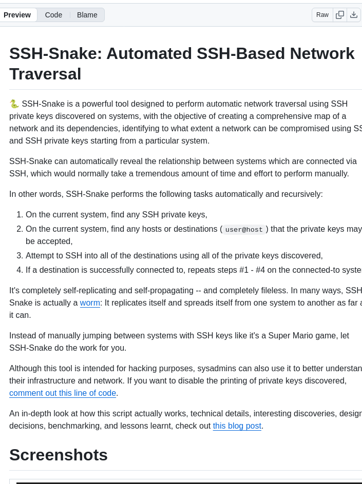 Megamansec Ssh Snake screenshot