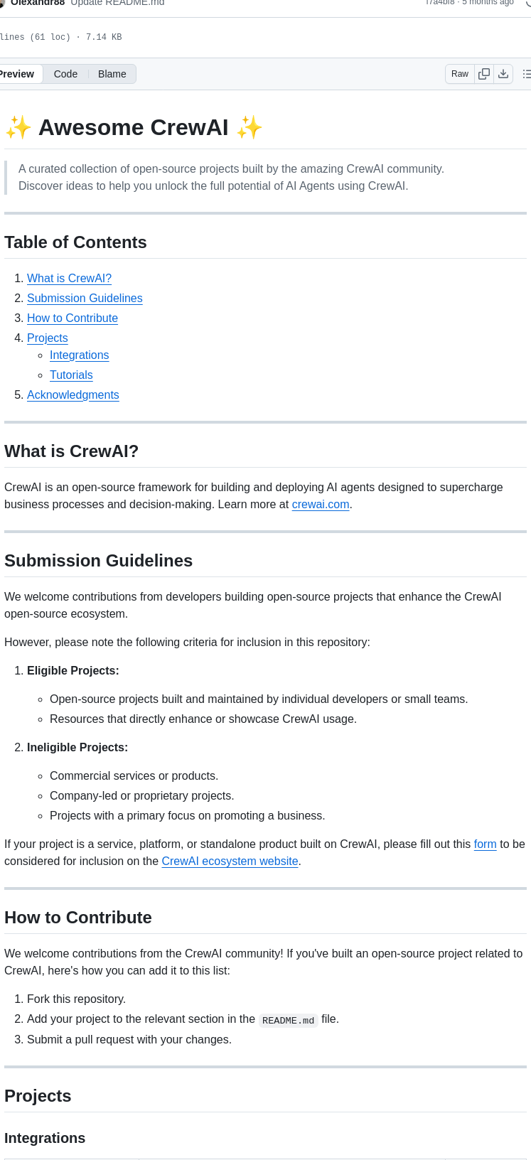 Crewaiinc Awesome Crewai screenshot