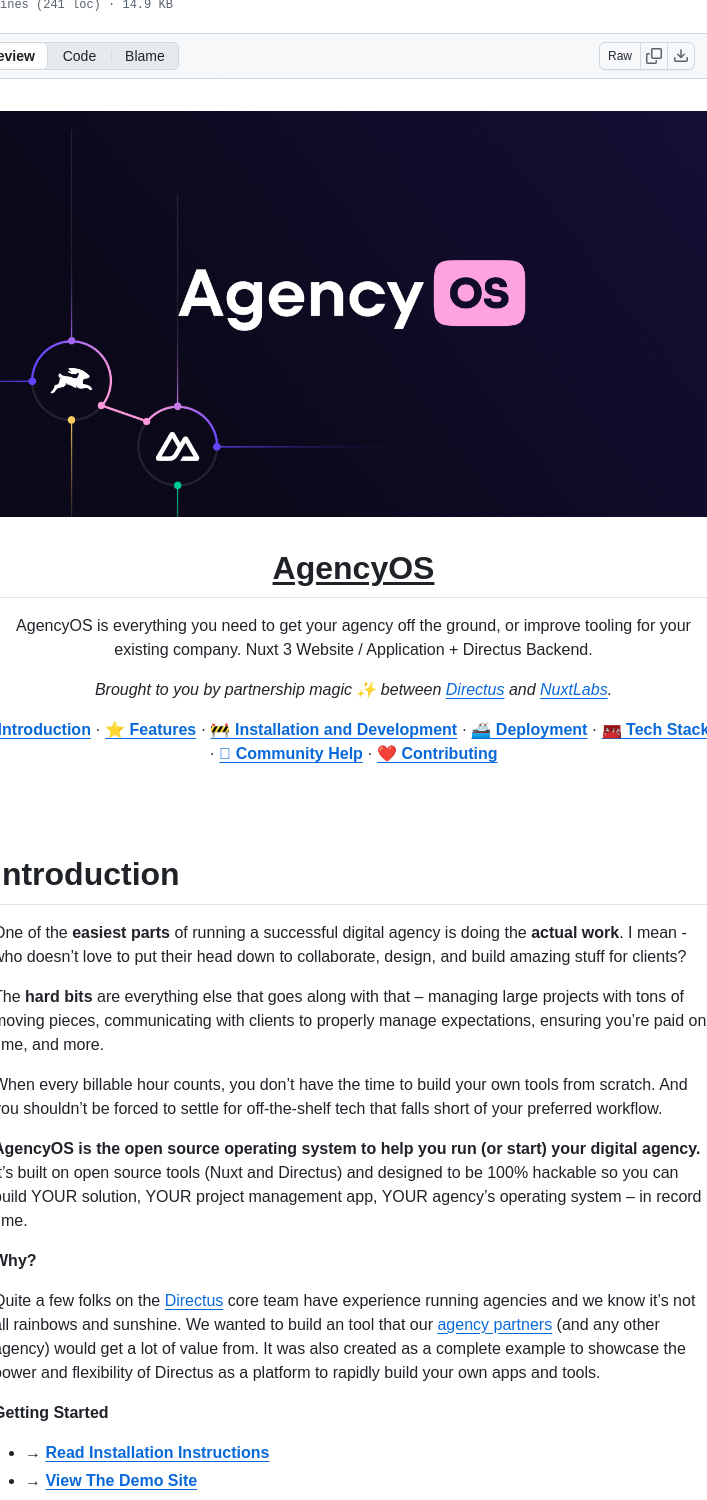 Directus Labs Agency Os screenshot