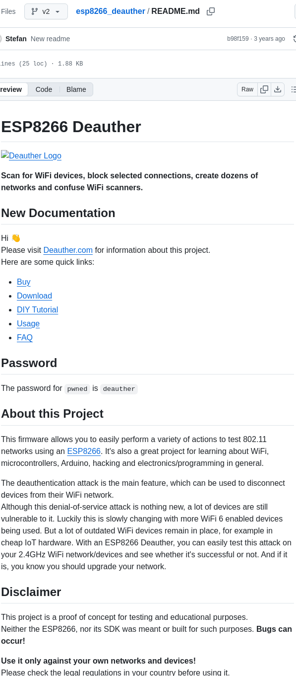 Spacehuhntech Esp8266_deauther screenshot