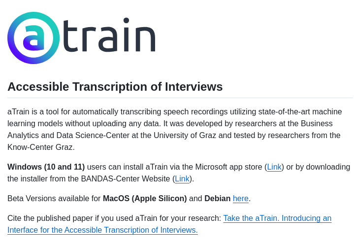 Juergenfleiss Atrain screenshot
