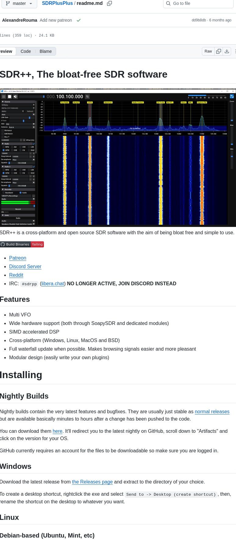 Alexandrerouma Sdrplusplus screenshot