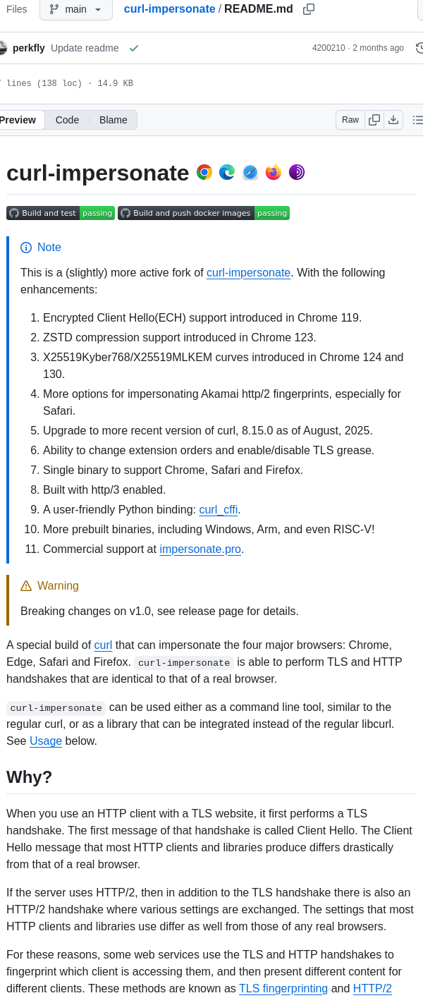 Lexiforest Curl Impersonate screenshot