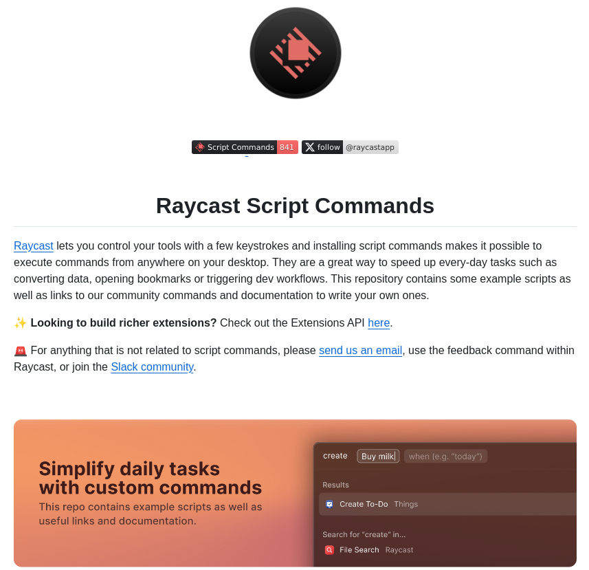 Raycast Script Commands screenshot