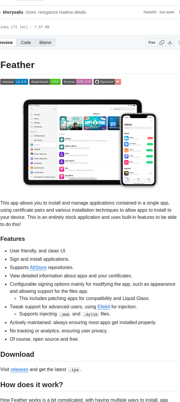 Khcrysalis Feather screenshot